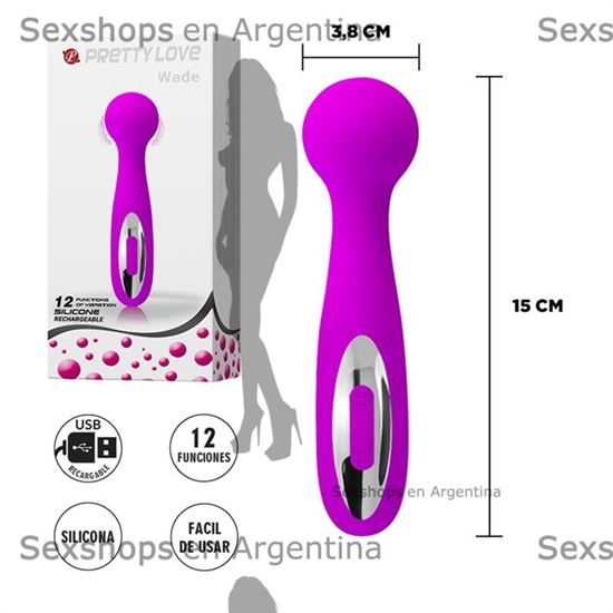 Estimulador vaginal con carga USB y 12 funciones de vibracion